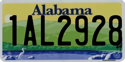AL license plate 1AL2928