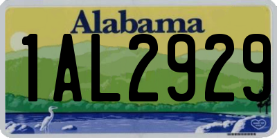 AL license plate 1AL2929