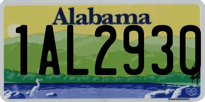AL license plate 1AL2930