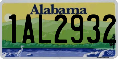 AL license plate 1AL2932