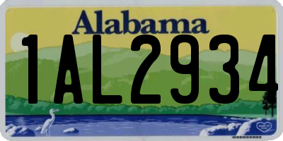 AL license plate 1AL2934