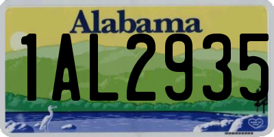 AL license plate 1AL2935