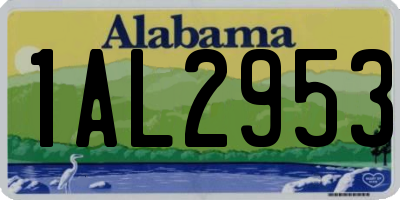 AL license plate 1AL2953