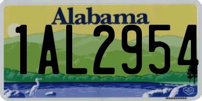 AL license plate 1AL2954