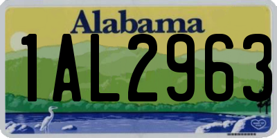 AL license plate 1AL2963