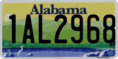 AL license plate 1AL2968