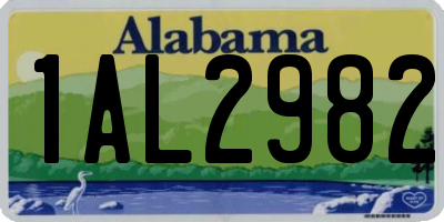 AL license plate 1AL2982