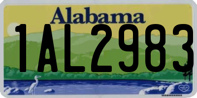 AL license plate 1AL2983