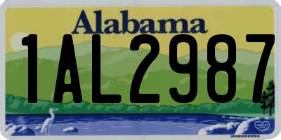AL license plate 1AL2987