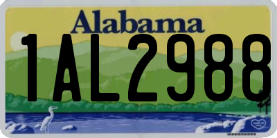 AL license plate 1AL2988