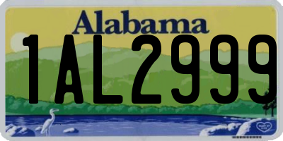 AL license plate 1AL2999