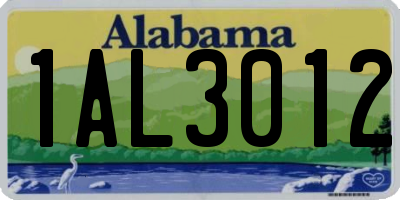AL license plate 1AL3012