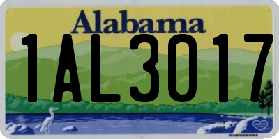 AL license plate 1AL3017