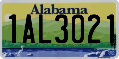 AL license plate 1AL3021