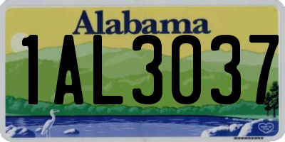 AL license plate 1AL3037