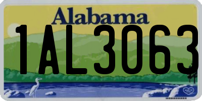AL license plate 1AL3063