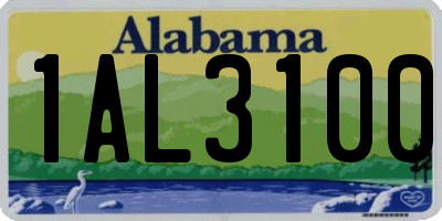 AL license plate 1AL3100