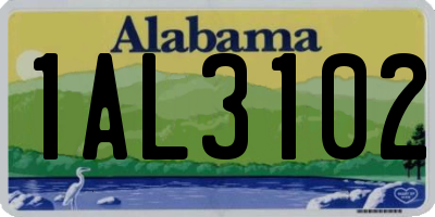 AL license plate 1AL3102