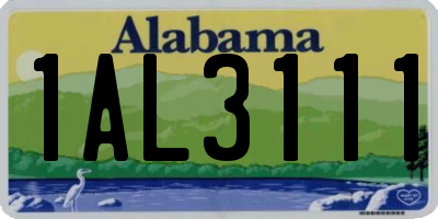 AL license plate 1AL3111