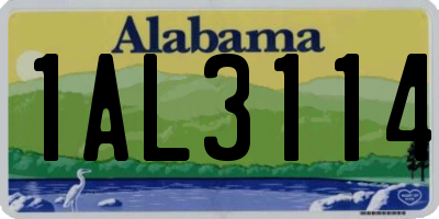 AL license plate 1AL3114