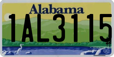 AL license plate 1AL3115
