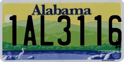 AL license plate 1AL3116