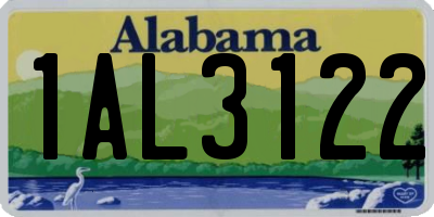 AL license plate 1AL3122