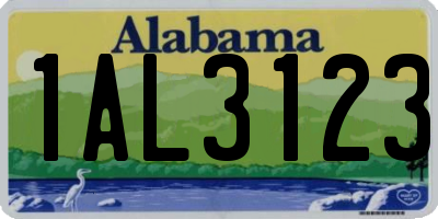 AL license plate 1AL3123