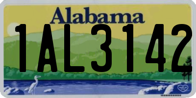 AL license plate 1AL3142