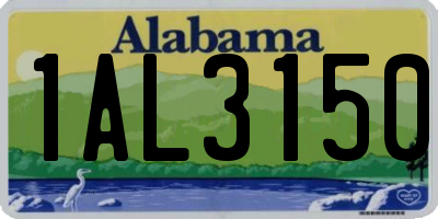 AL license plate 1AL3150