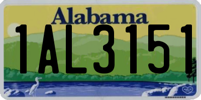 AL license plate 1AL3151