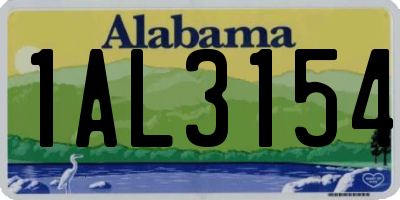 AL license plate 1AL3154
