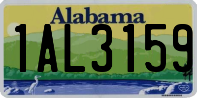 AL license plate 1AL3159