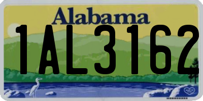 AL license plate 1AL3162