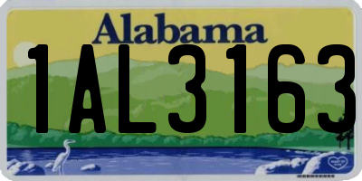 AL license plate 1AL3163