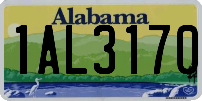 AL license plate 1AL3170