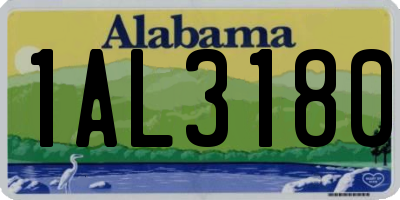 AL license plate 1AL3180