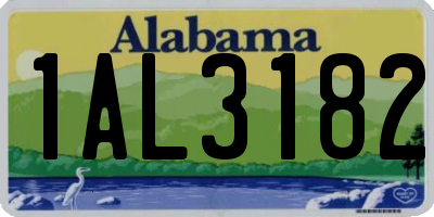 AL license plate 1AL3182