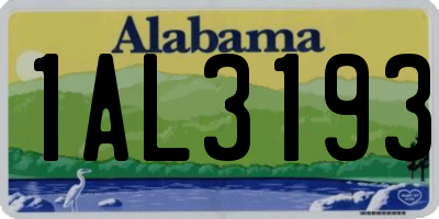 AL license plate 1AL3193