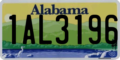 AL license plate 1AL3196