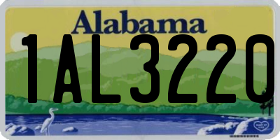 AL license plate 1AL3220