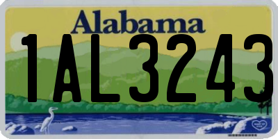 AL license plate 1AL3243
