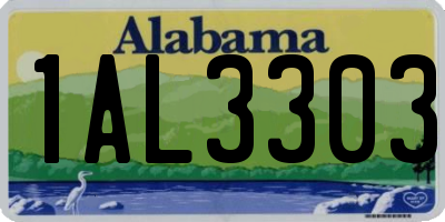 AL license plate 1AL3303