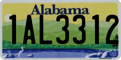 AL license plate 1AL3312