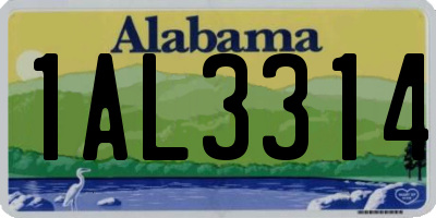 AL license plate 1AL3314