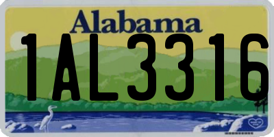 AL license plate 1AL3316