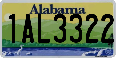 AL license plate 1AL3322