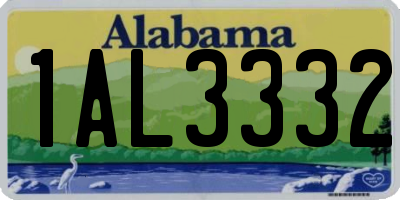 AL license plate 1AL3332