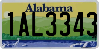 AL license plate 1AL3343