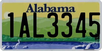 AL license plate 1AL3345
